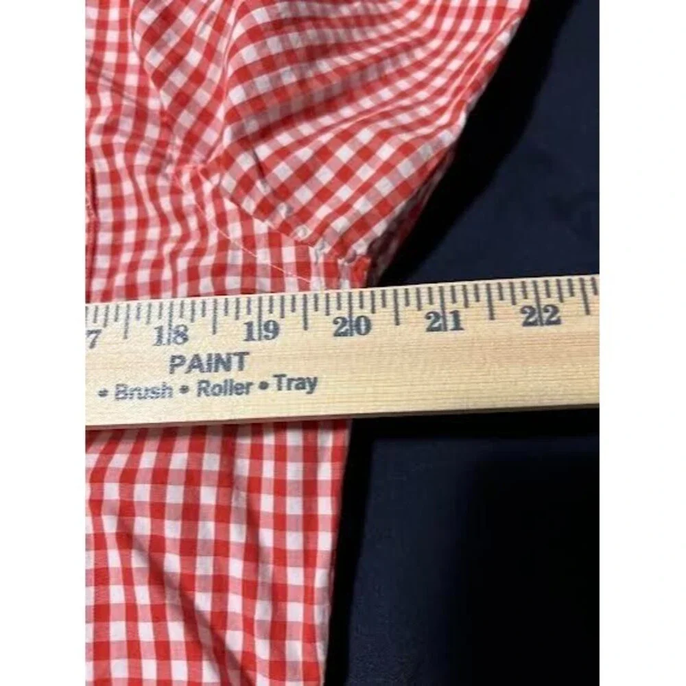 Banana Republic Shirt Mens Medium Red Gingham Button Down With Blue Interior